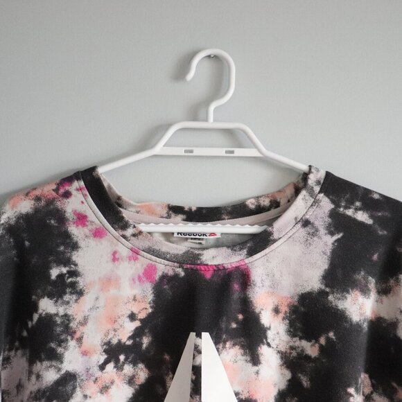 Reebok Women's Sz Lrg Tie Dye All Day Cropped Pullover Activewear Sweater - Picture 4 of 10